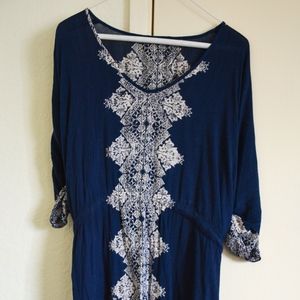 70's inspired blue blouse